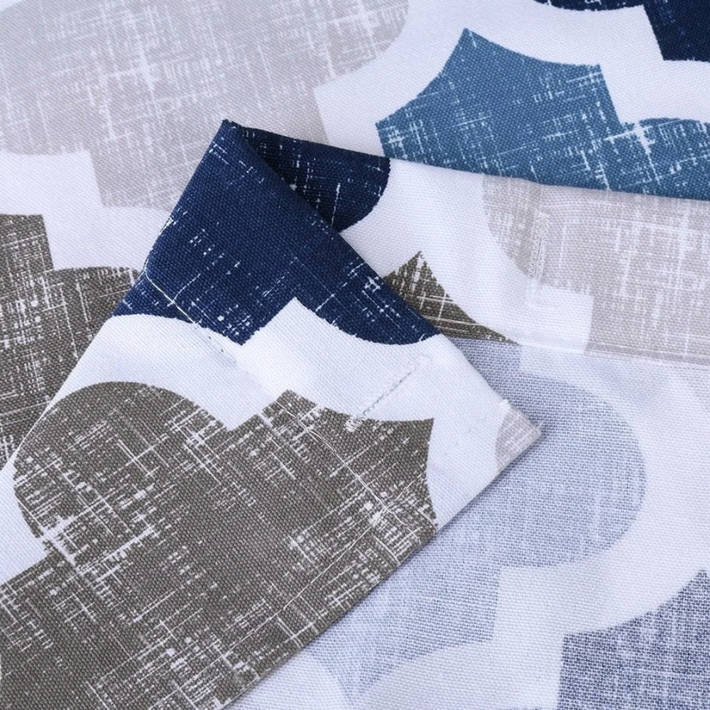 New with tags! Geometric blue and gray fabric shower curtain